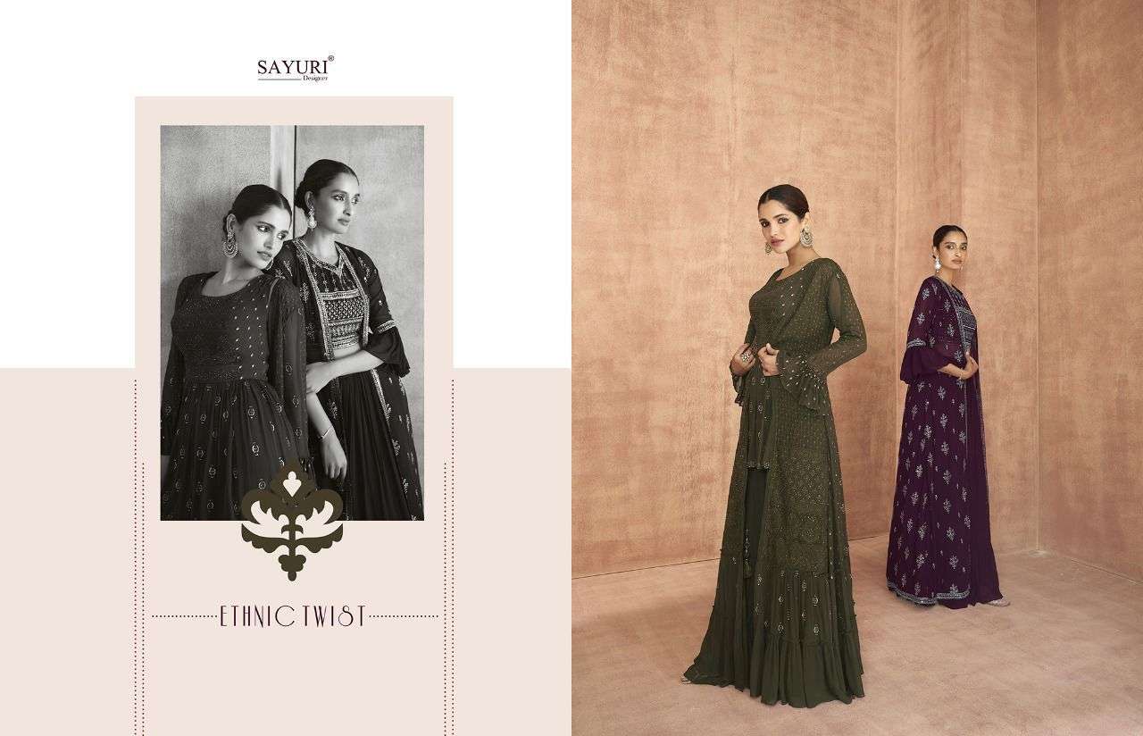 sayuri designer attires 9101-9104 series jacket style designer salwar suits wholesale price surat