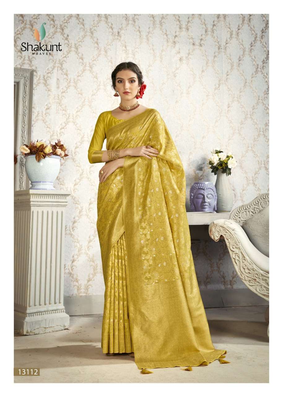 shakunt weaves hritika vol 3 13111-13116 series function special designer saree catalogue collection 2021