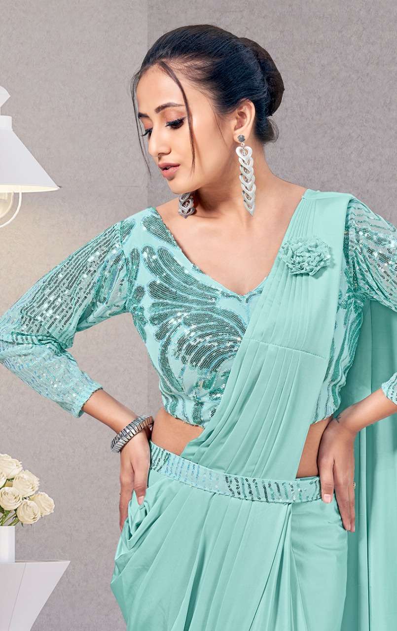 amoha trendz 1015780 fancy designer party wear saree manufacturer surat