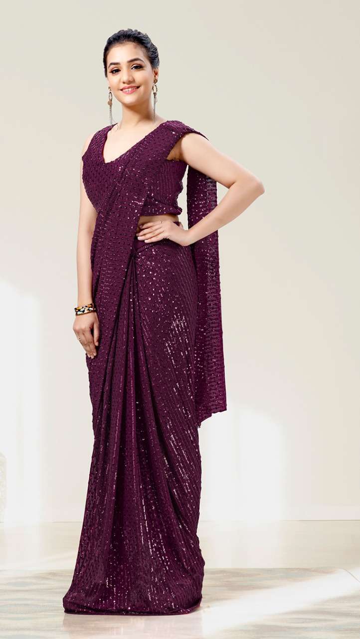 amoha trendz 101837 series party wear designer saree online with wholesale price