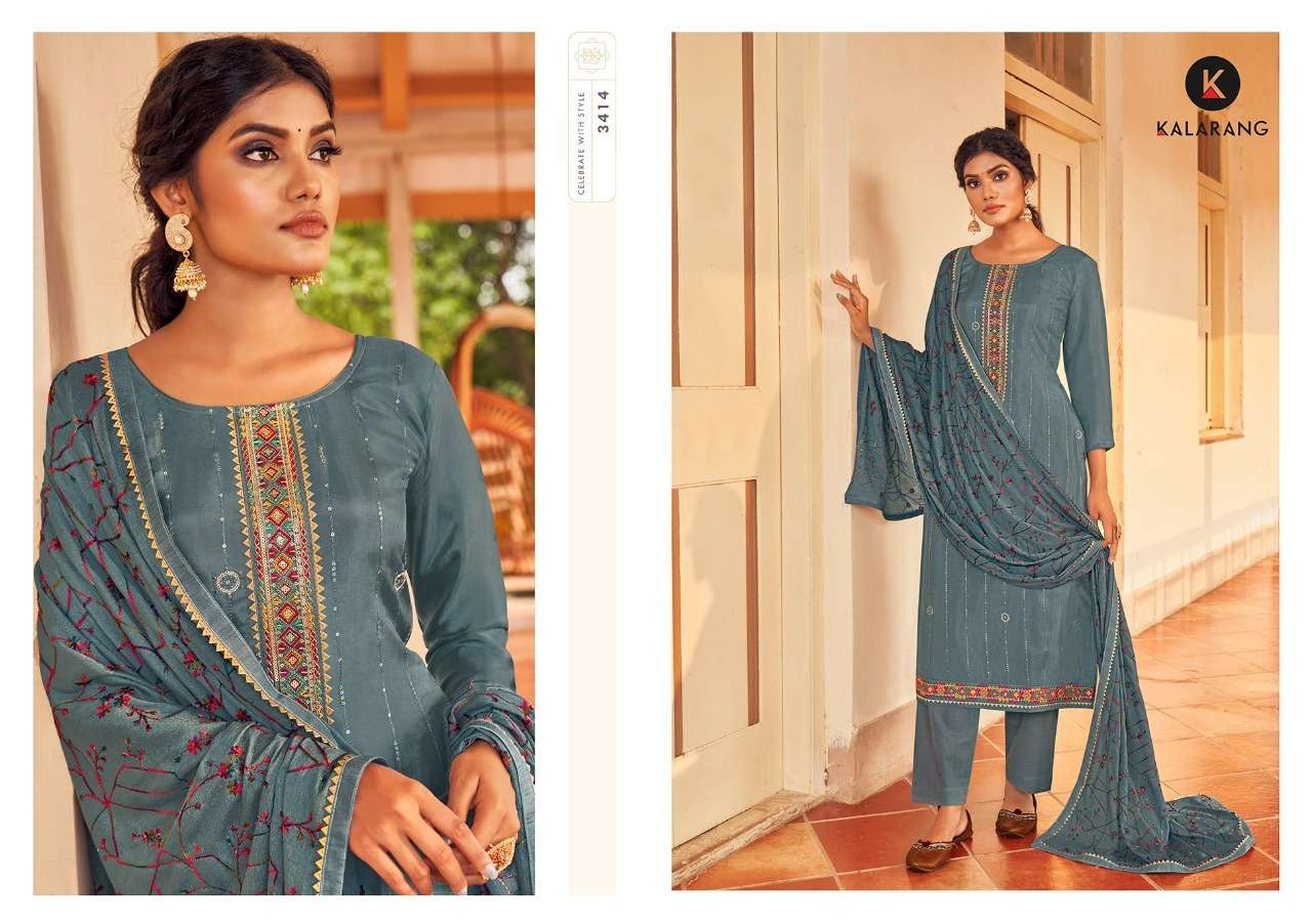 kalarang gazal 3411-3416 series indian designer salwar kameez wholesale price 