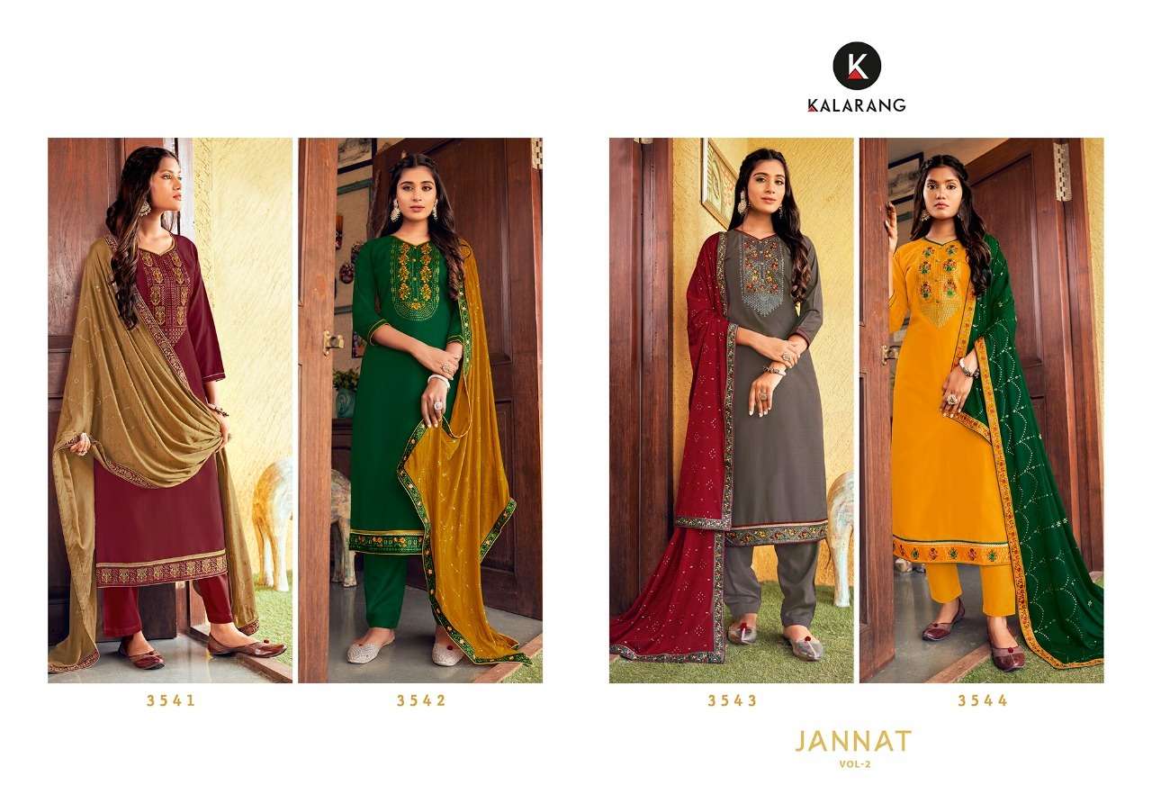 kalarang jannat vol 2 3541-3544 series stylish designer salwar kameez collection 2022
