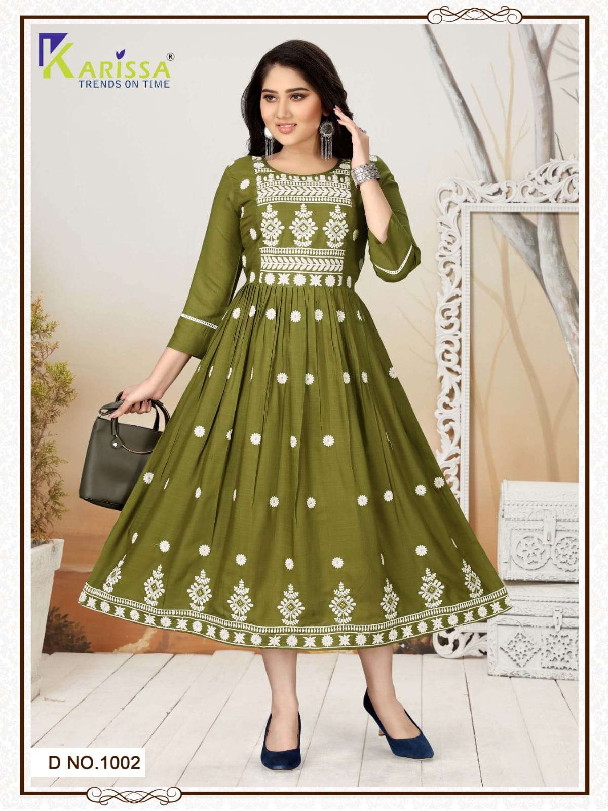 karissa trends rutwa fancy designer long kurti catalogue wholesale price