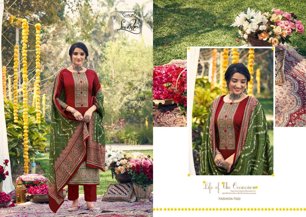 levisha parnika 7013-7020 series chiffon exclusive designer salwar kameez collection 2022