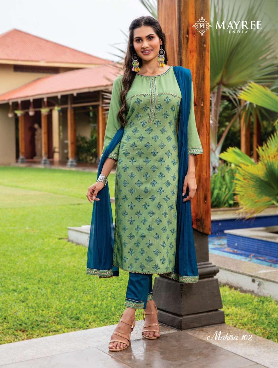 mahira 101-108 series stylish designer kurti catalogue wholesaler surat
