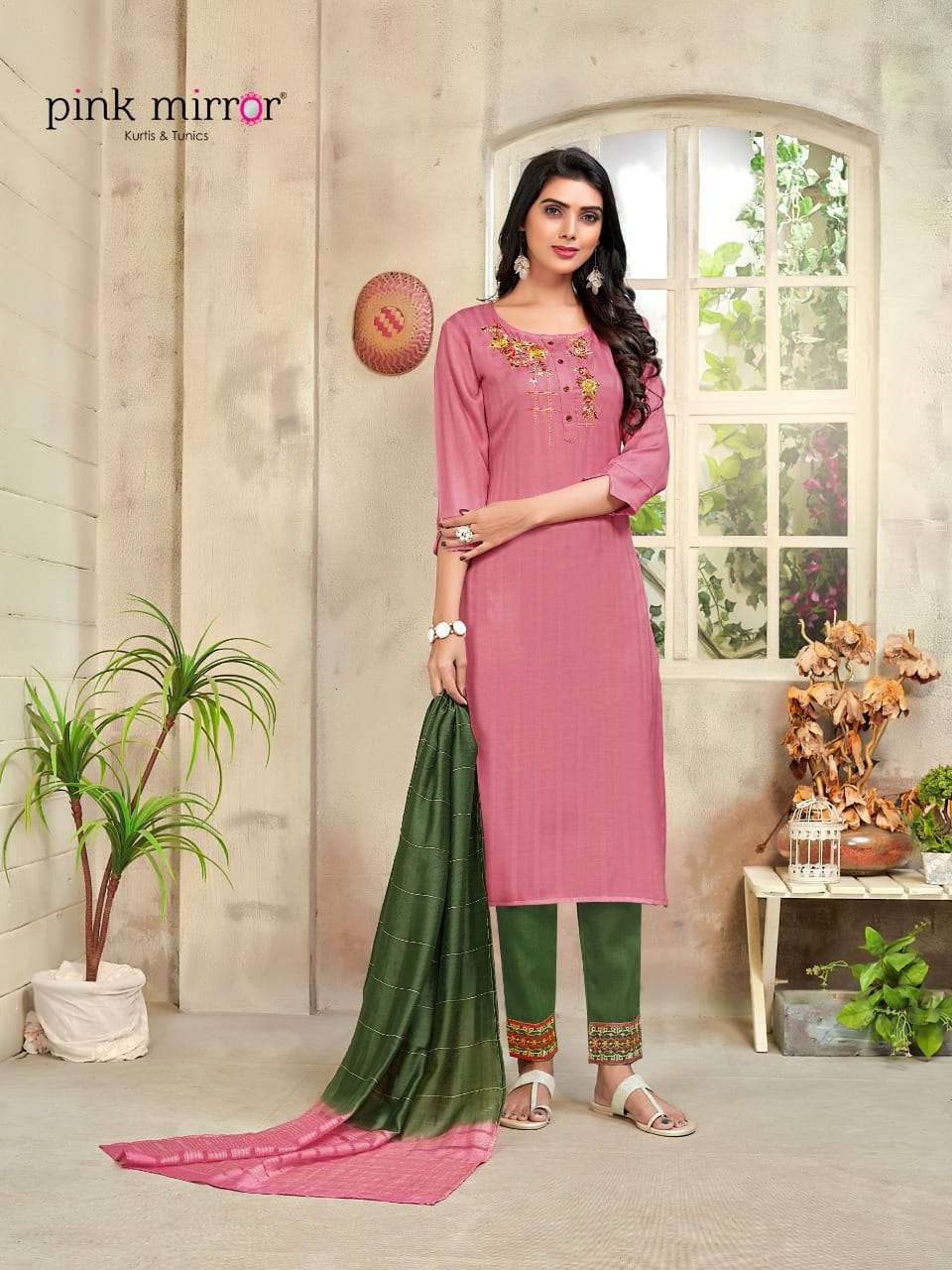 pink mirror fragrance 1101-1106 series top bottom with dupatta collection wholesale price