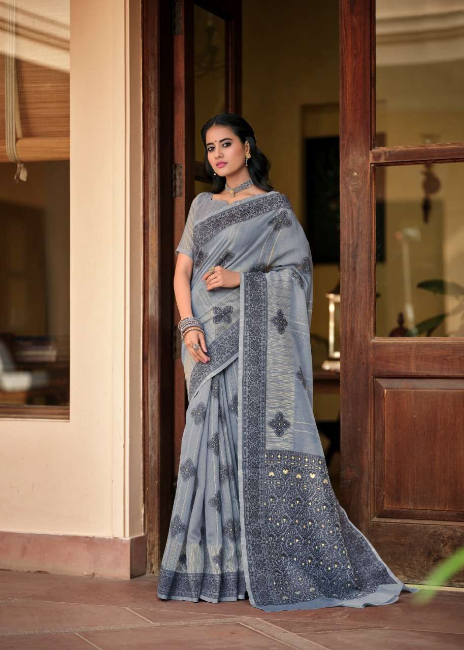 revanta creation mohey11001-11005 series traditional look designer saree catalogue manufacturer surat