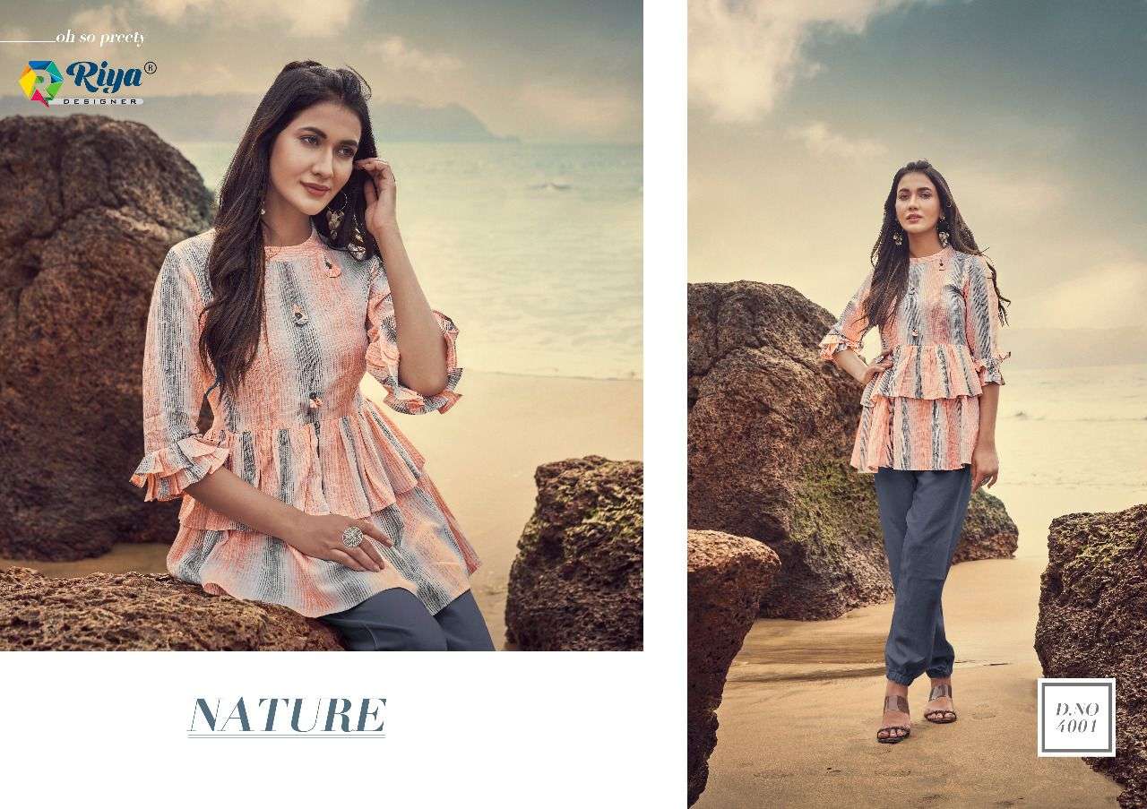 riya designer western vol 4 trendy designer kurti with bottom catalogue online supplier surat