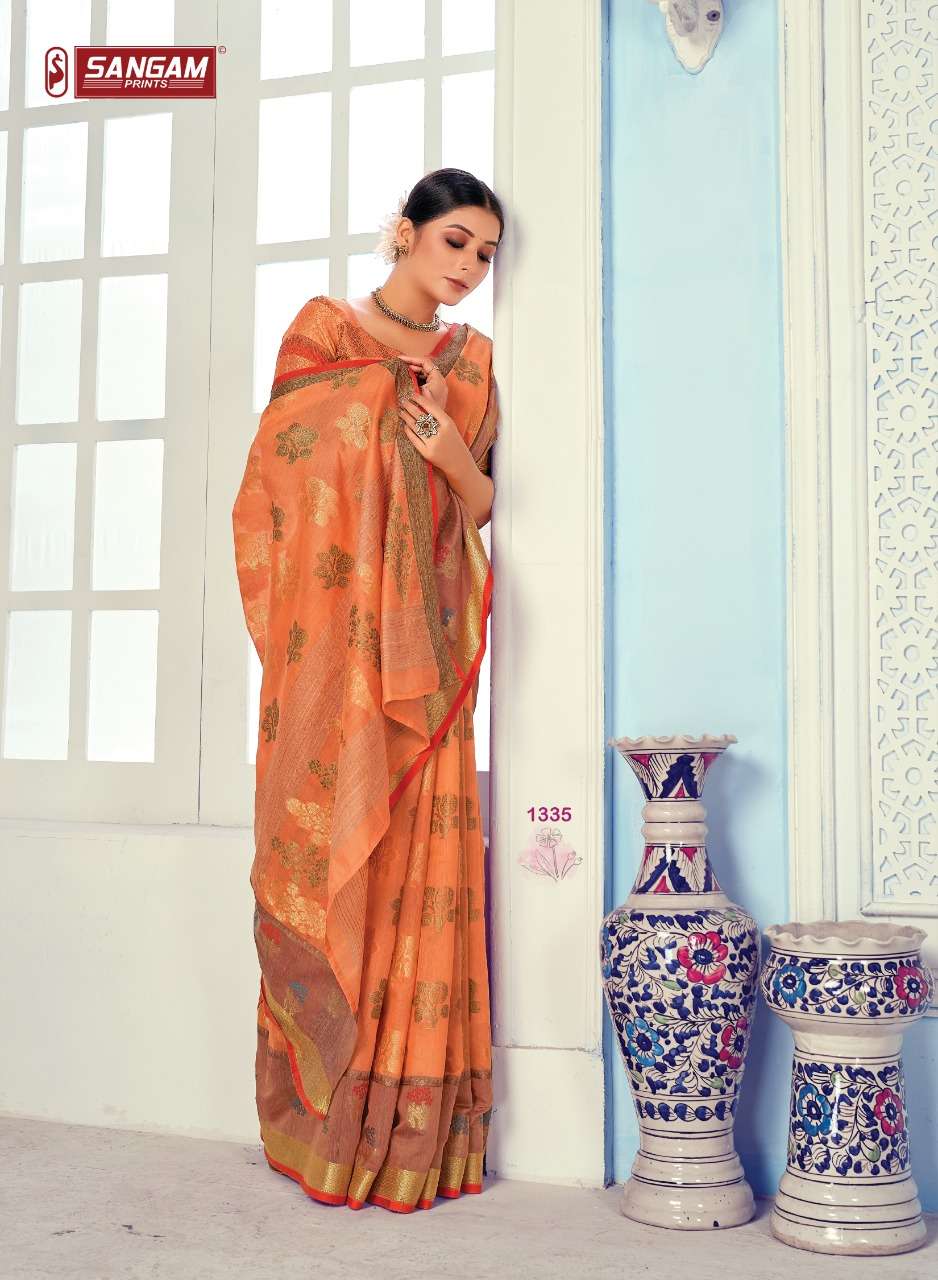 sangam prints deepika traditional wear saree catalogue collection 2022