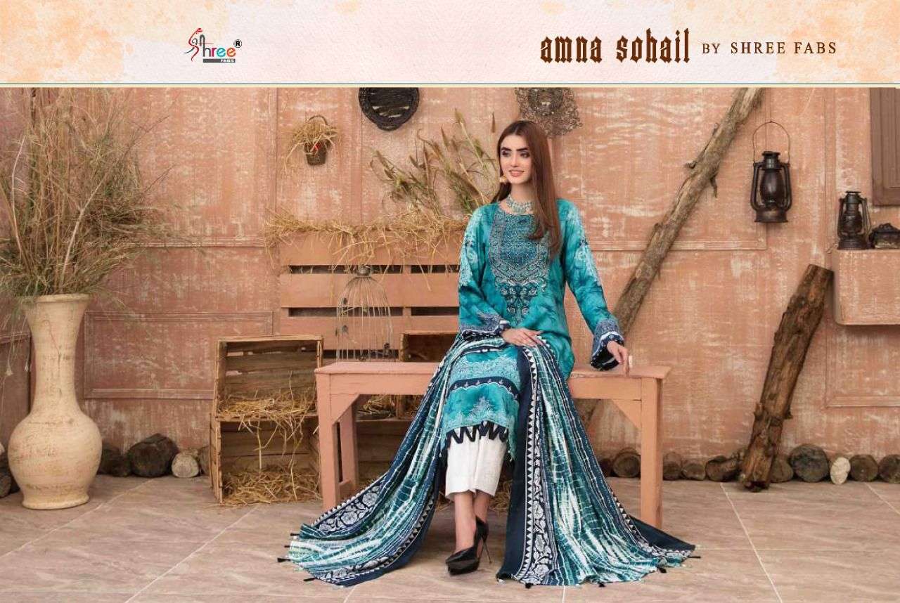 shree fab amna sohail cotton pakistani salwar kameez online