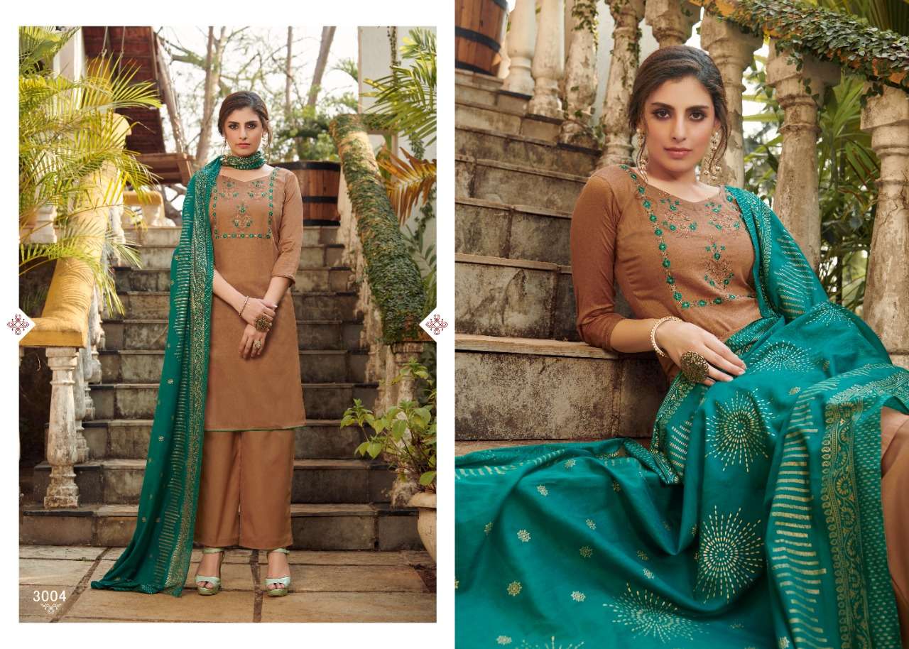 7clouds mehandi 3001-3008 series fancy designer salwar suits manufacturer surat