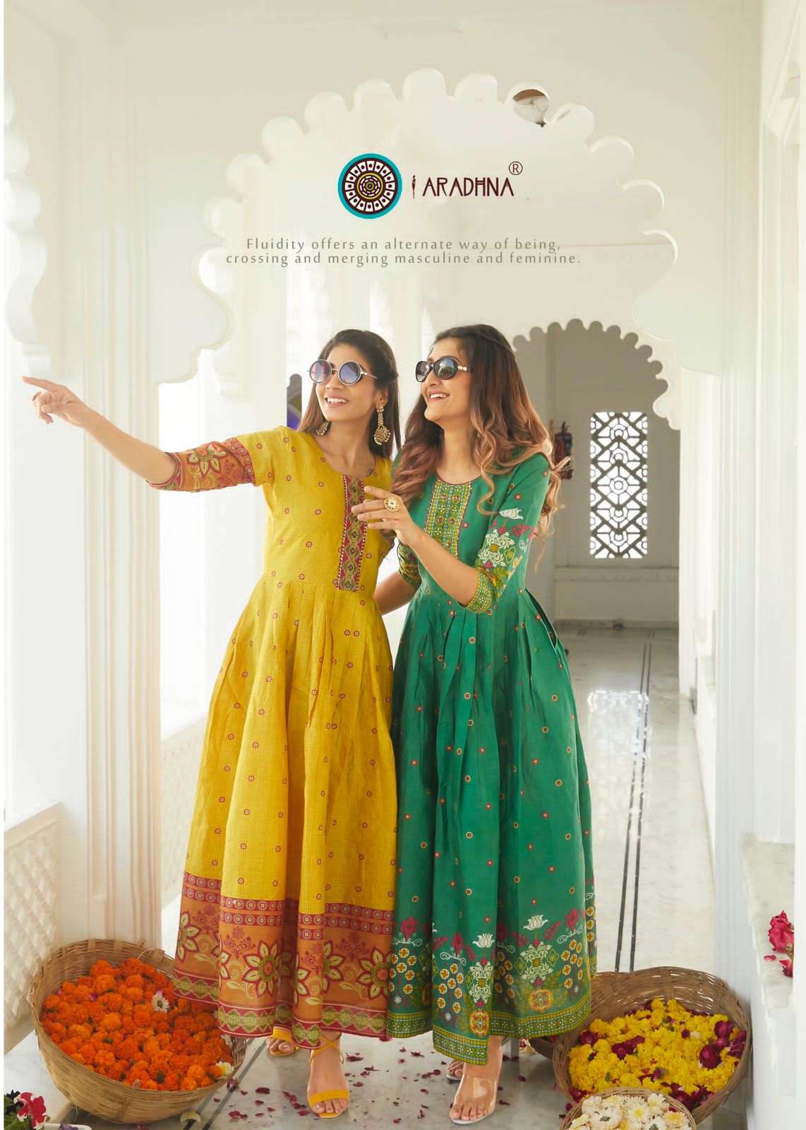 aradhna fashion bonanza vol 2 stylish designer long kurti catalogue manufacturer surat