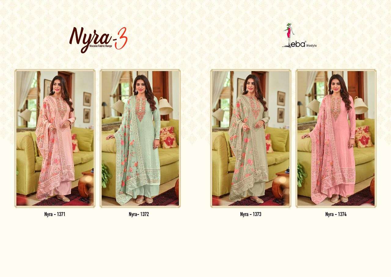 eba lifestyle nyra vol 3 1371-1374 series party wear punjabi suits collection surat