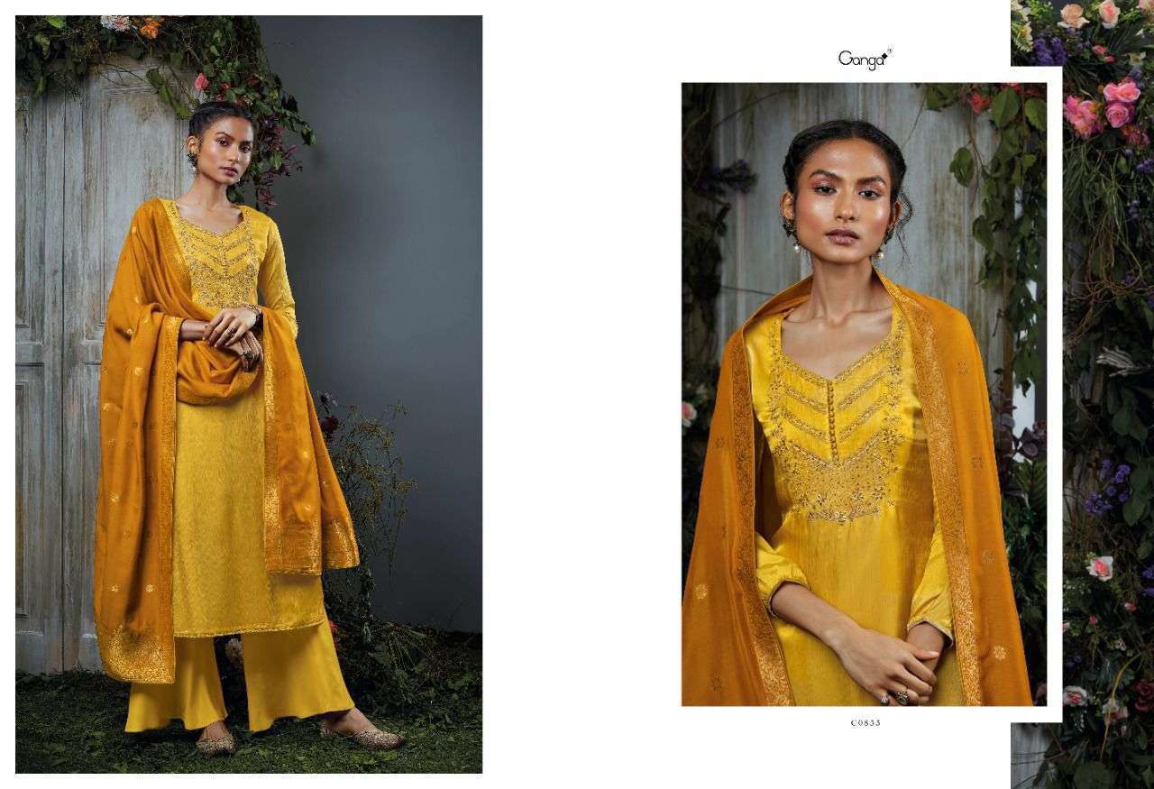 ganga khloris 851-856 party wear designer salwar suits online market surat