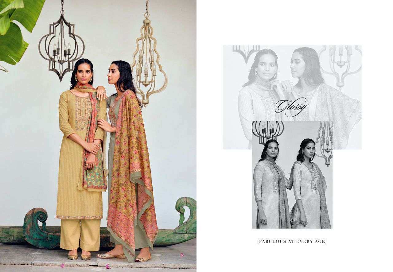 glossy aashiyana 5004-5009 series designer salwar kameez collection surat