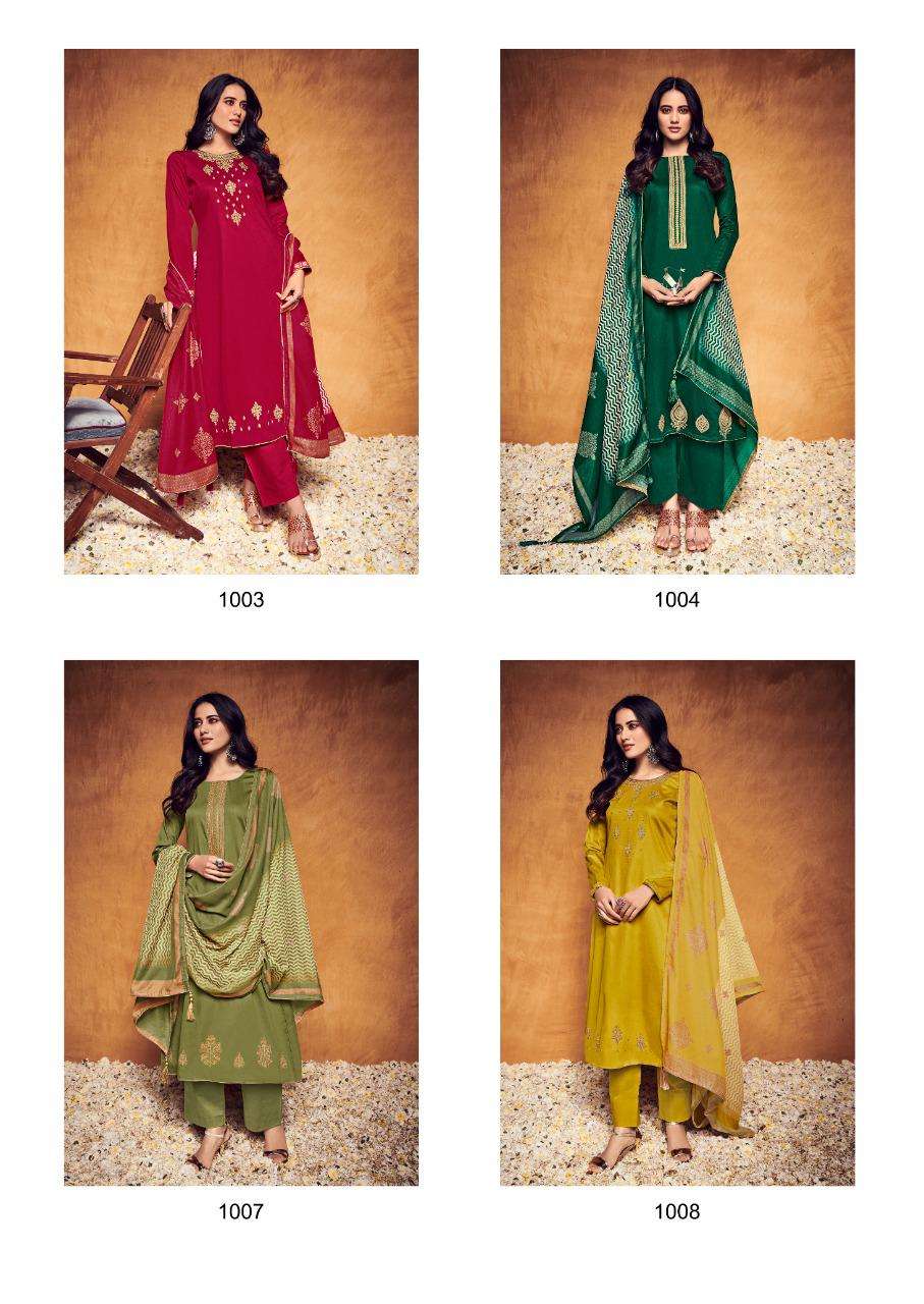 hermitage clothing shezan 1001-1008 series stylish designer salwar suits wholesaler surat