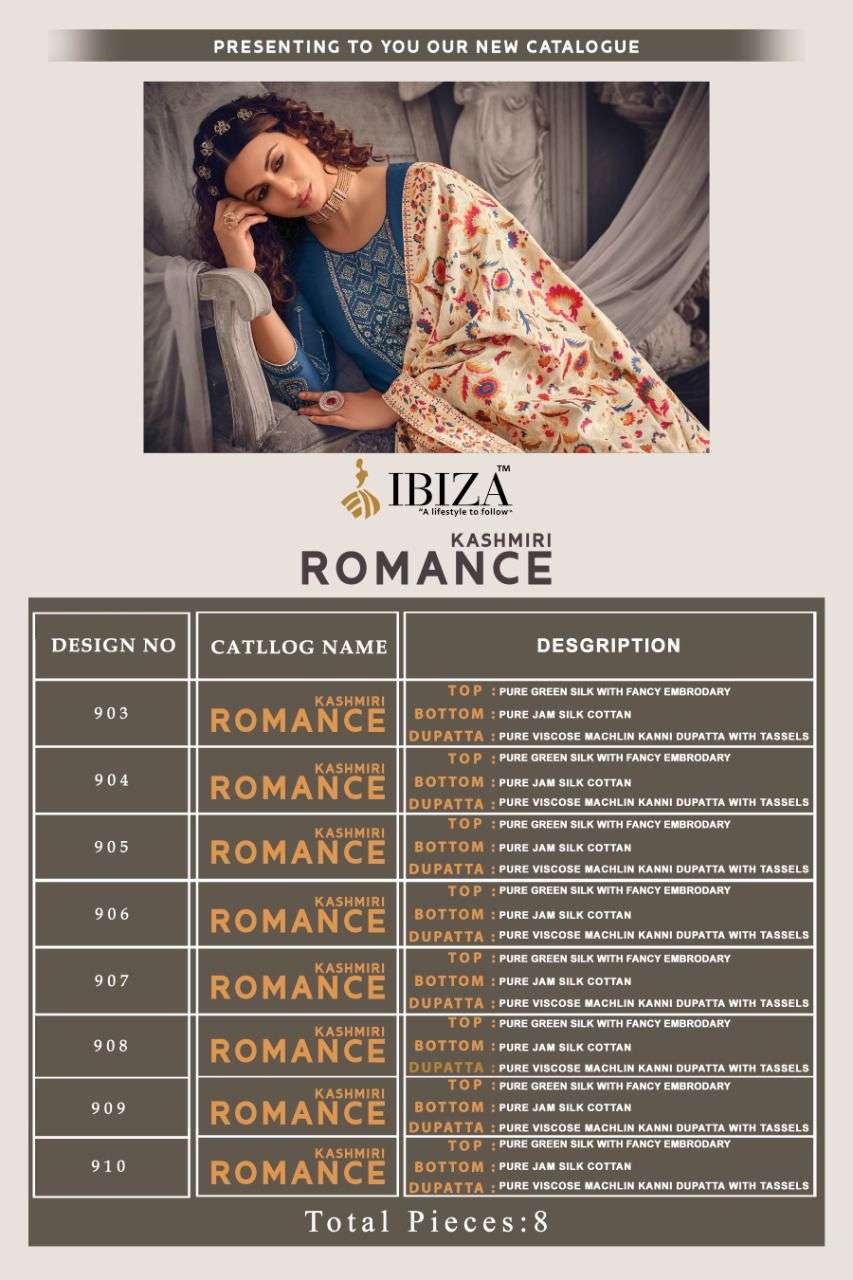 ibiza kashmiri romance 903-910 series indian designer salwar kameez collection 2022