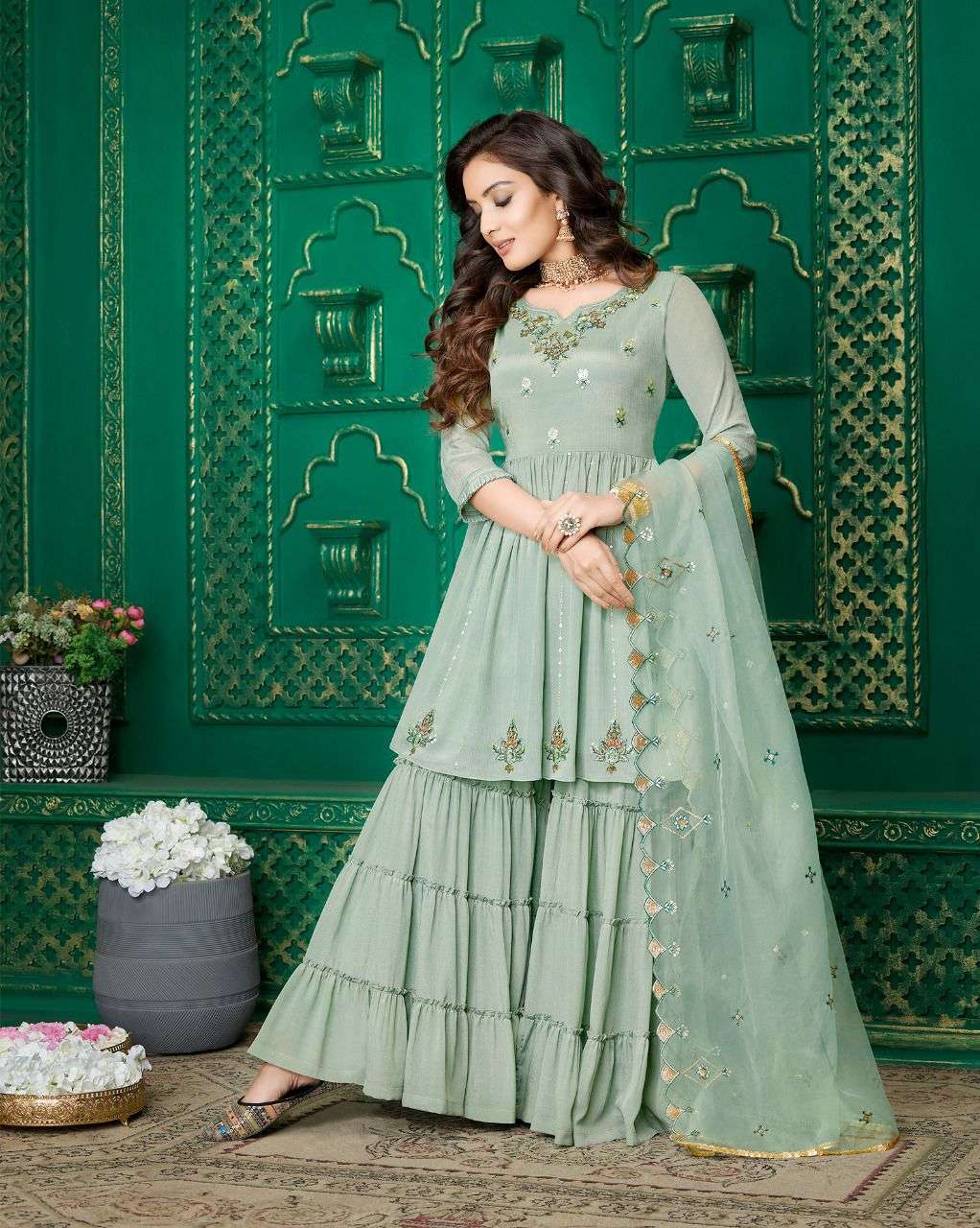 lily and lali eminent 8051-8054 series party wear readymade dress wholesaler surat