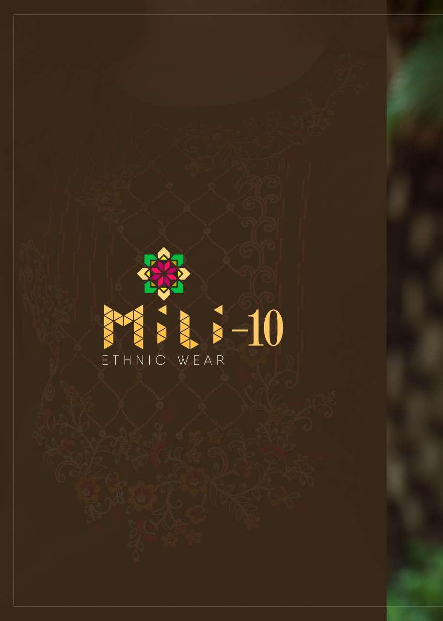 m.i textile mili vol 10 designer wear kurtis collection wholesale price 