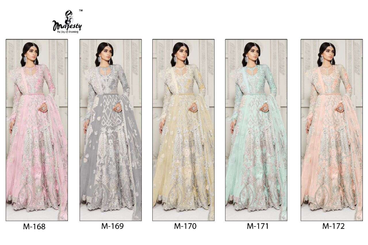 majesty noory 168-172 series party wear salwar kameez catalogue surat