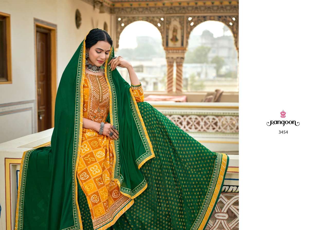 rangoon bandhan 3451-3454 series stylish look designer kurti catalogue manufacturer surat