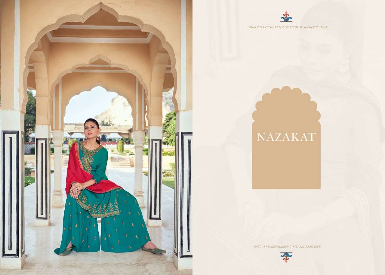 rangoon nazakat 3411-3414 series exclusive designer kurti catalogue collection 2022
