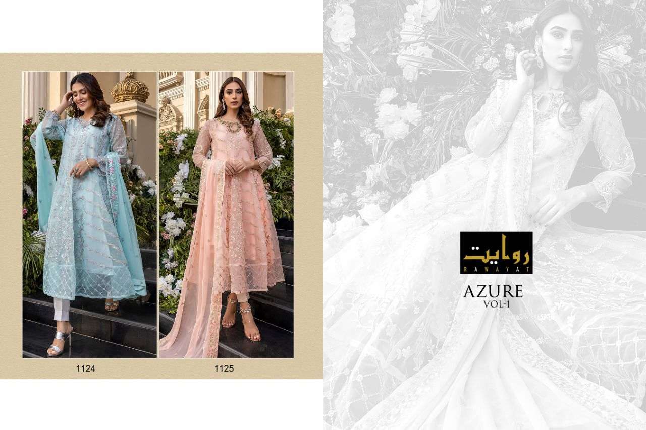 rawayat azure vol 1 pakistani fancy suits supplier surat