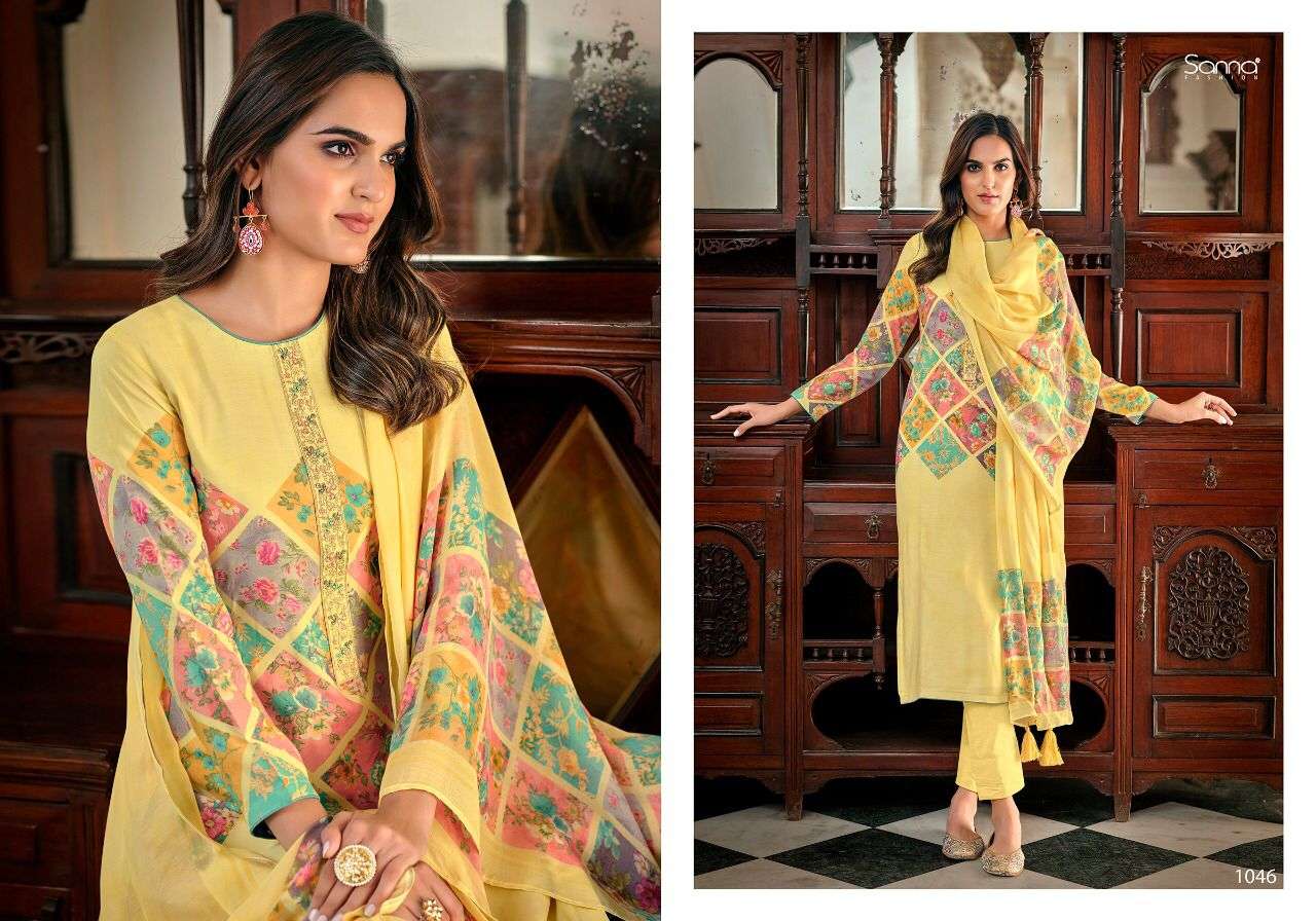 sanna fashion naaz 1039-1046 series unstich designer salwar kameez wholesaler surat
