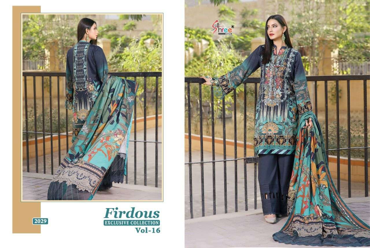 shree fab firdous exclusive collection vol 16 cotton pakistani suit wholesaler surat