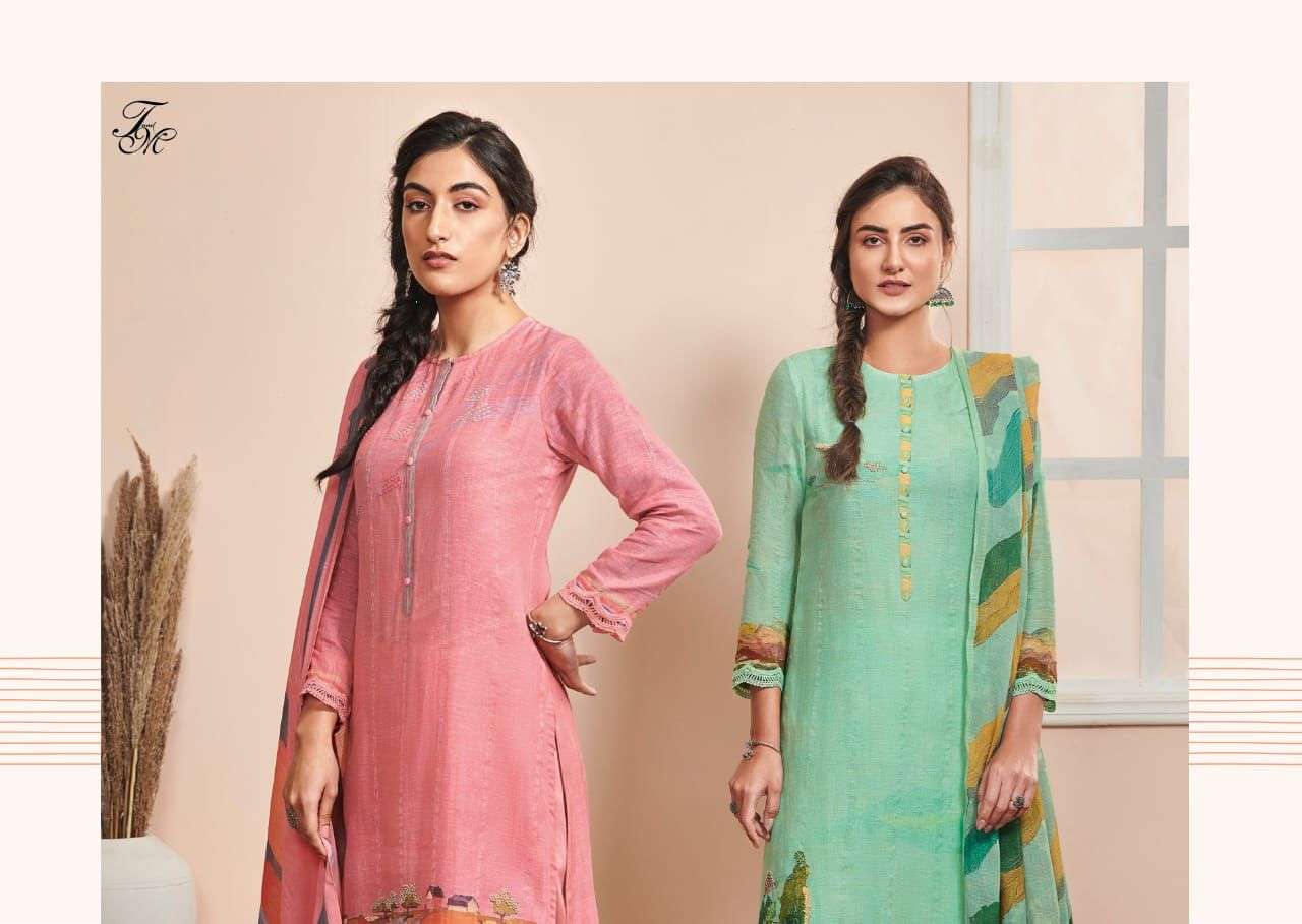 t&m safarnama pure linen exclusive designer suits collection wholesale price