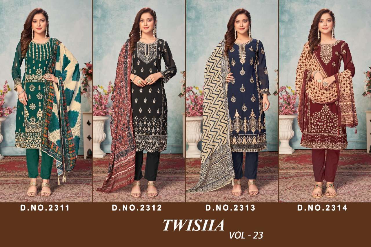 twisha aanaya vol 23 straight designer salwar kameez collection surat