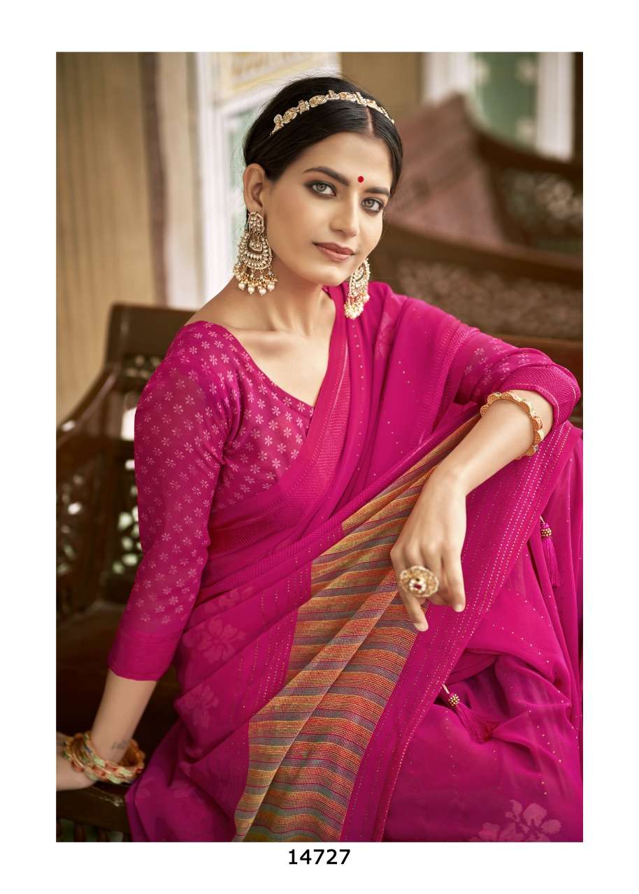 vallabhi prints nysa series 14721 to 14728 georgette designer sarees wholesaler india 