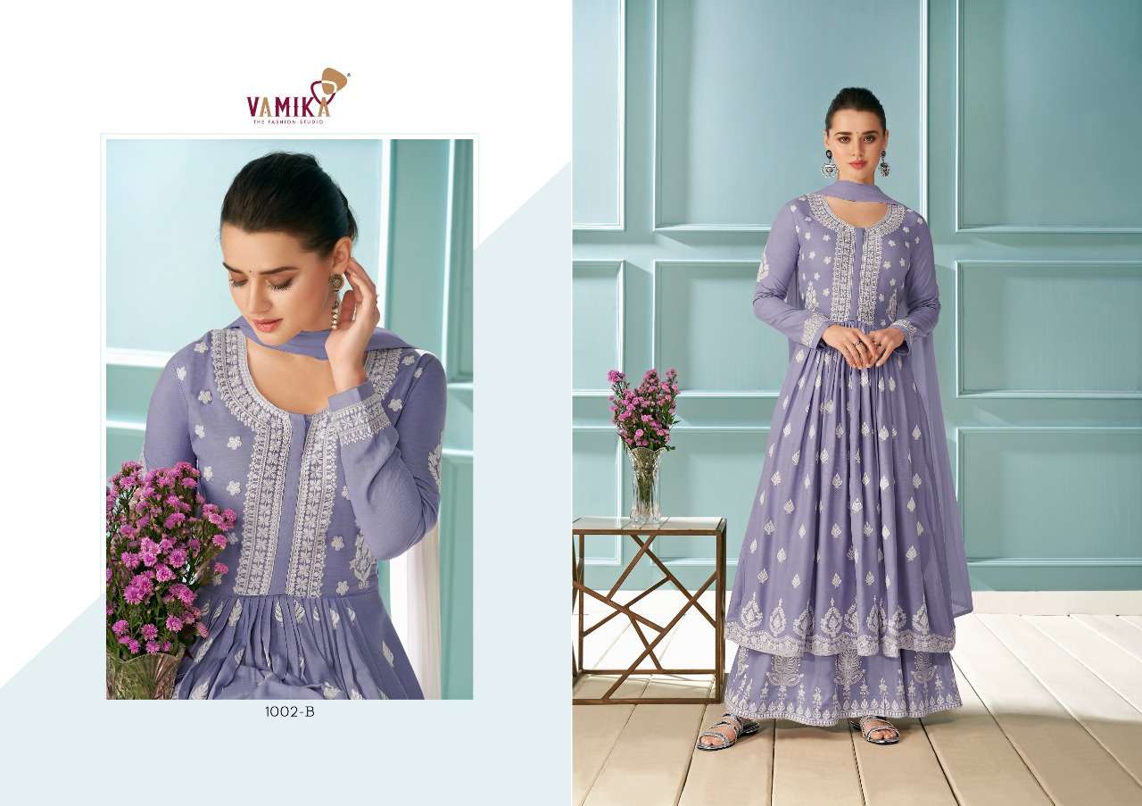 vamika lakhnawi colour plus 1002 series party wear designer kurti catalogue wholesale price