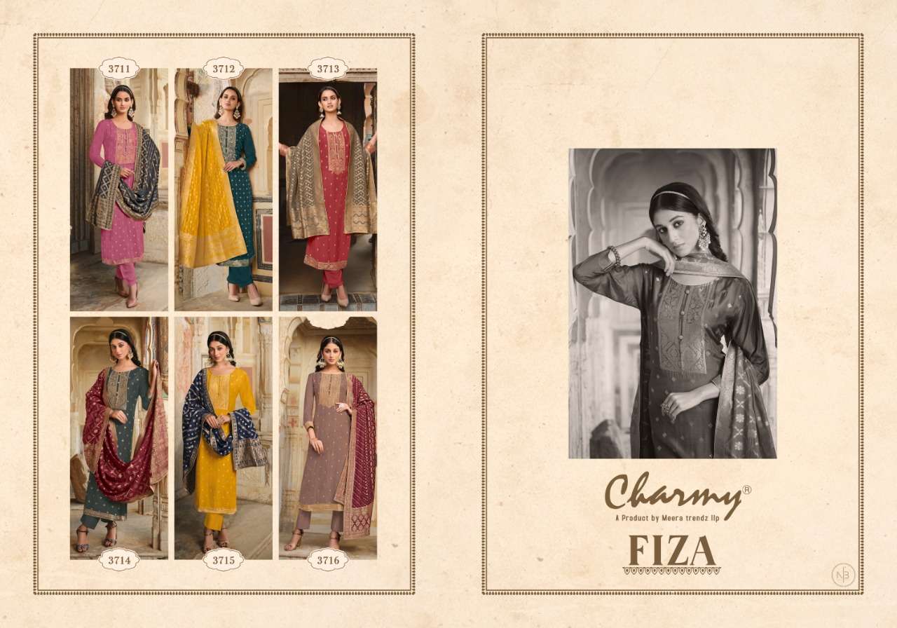 zisa charmy fiza 3711-3716 series party wear salwar kameez surat