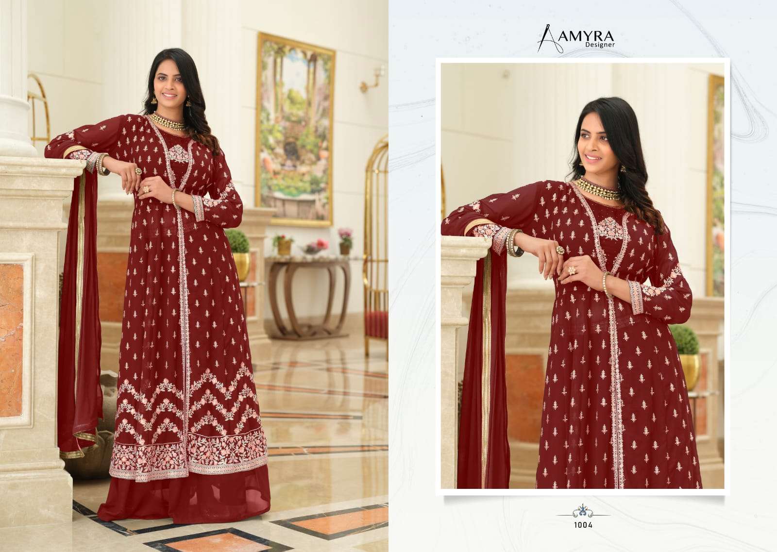 aamyra designer crimson 1001-1004 party wear salwar suits online supplier surat