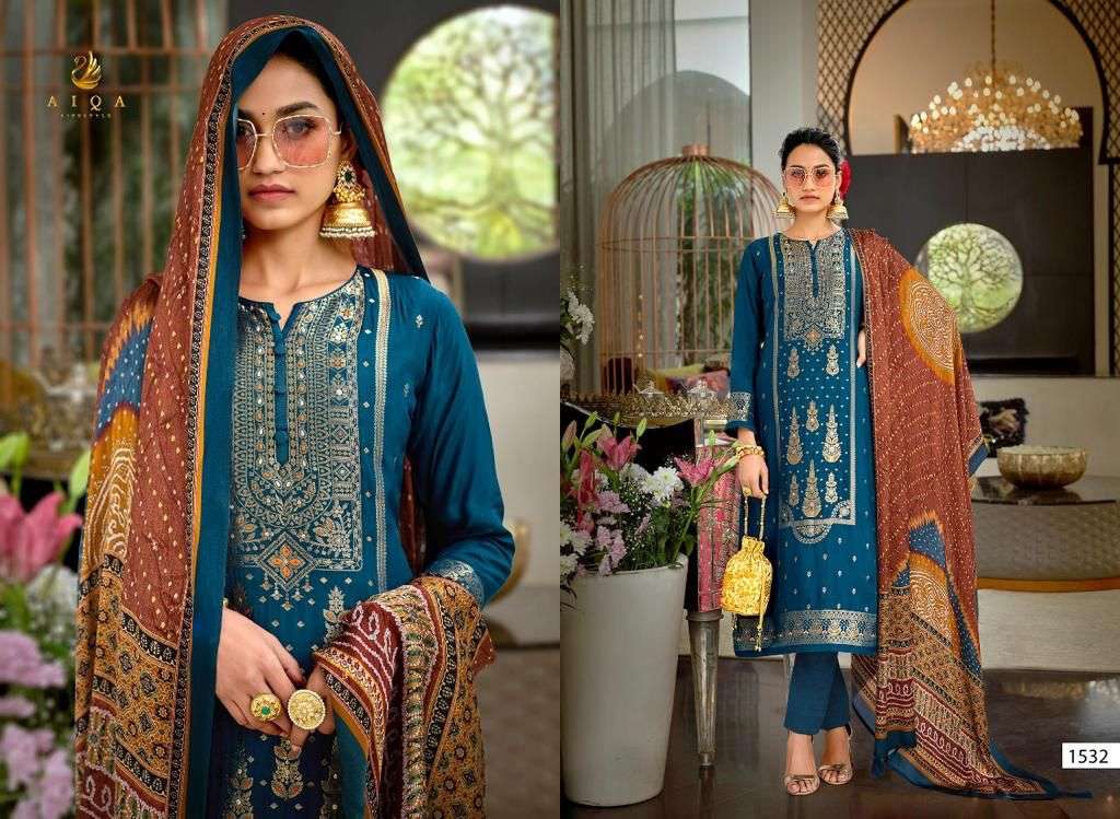 aiqa lifestyle arshiya pure jam silk fancy dress material collection wholesale price 