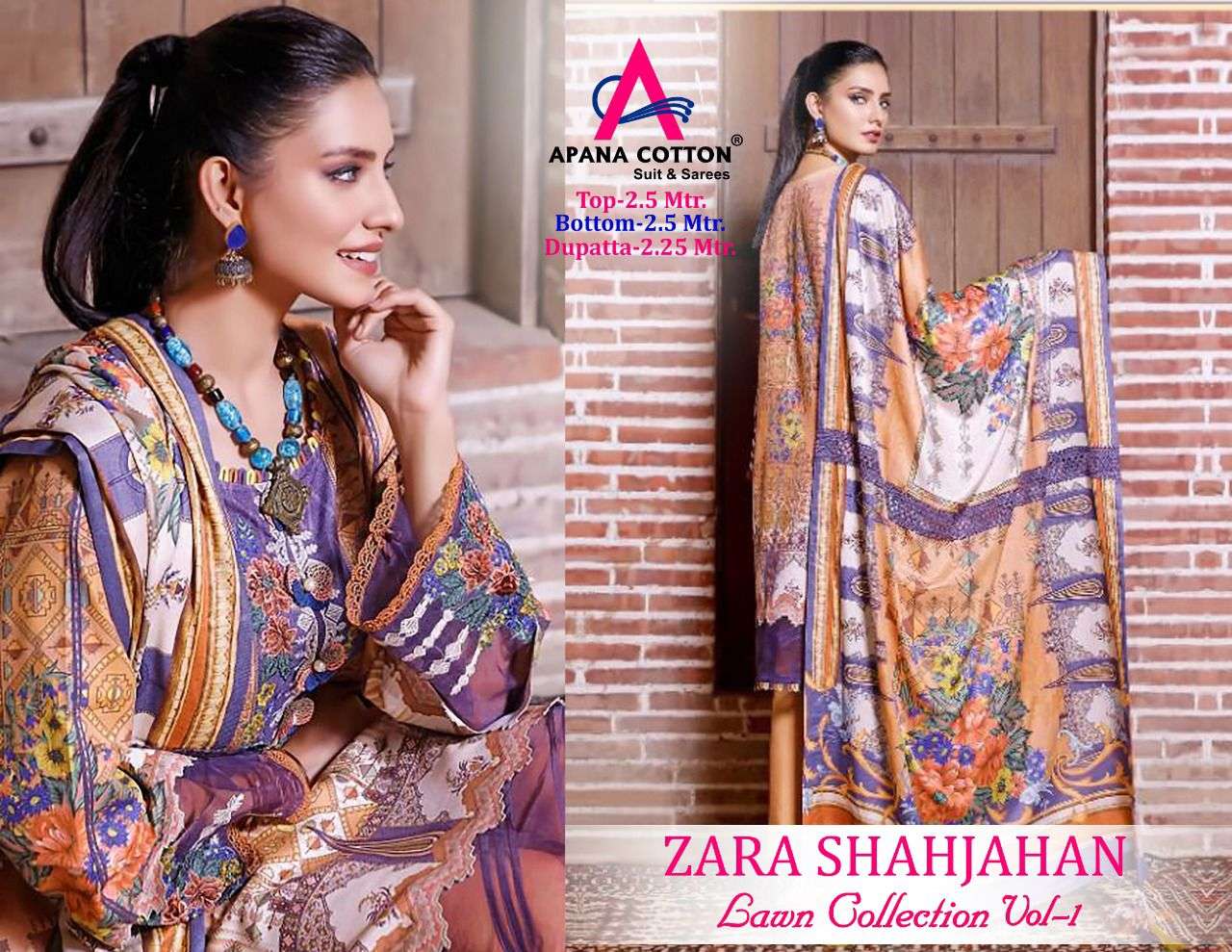 apana cotton zara shahjahan lawn cotton suits manufacturer surat