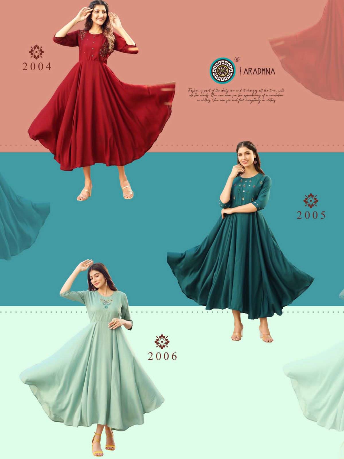 aradhna fashion core vol 2 2001-2006 series fancy designer long kurti catalogue wholesaler surat