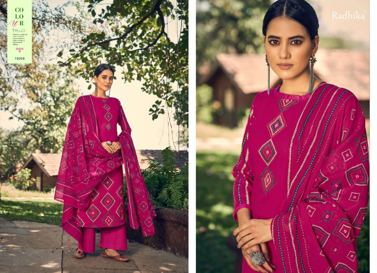 azara  zoya by radhika fashion cottton dress material wholesale dealer online shopping surat 
