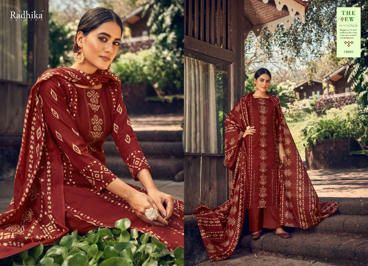 azara  zoya by radhika fashion cottton dress material wholesale dealer online shopping surat 