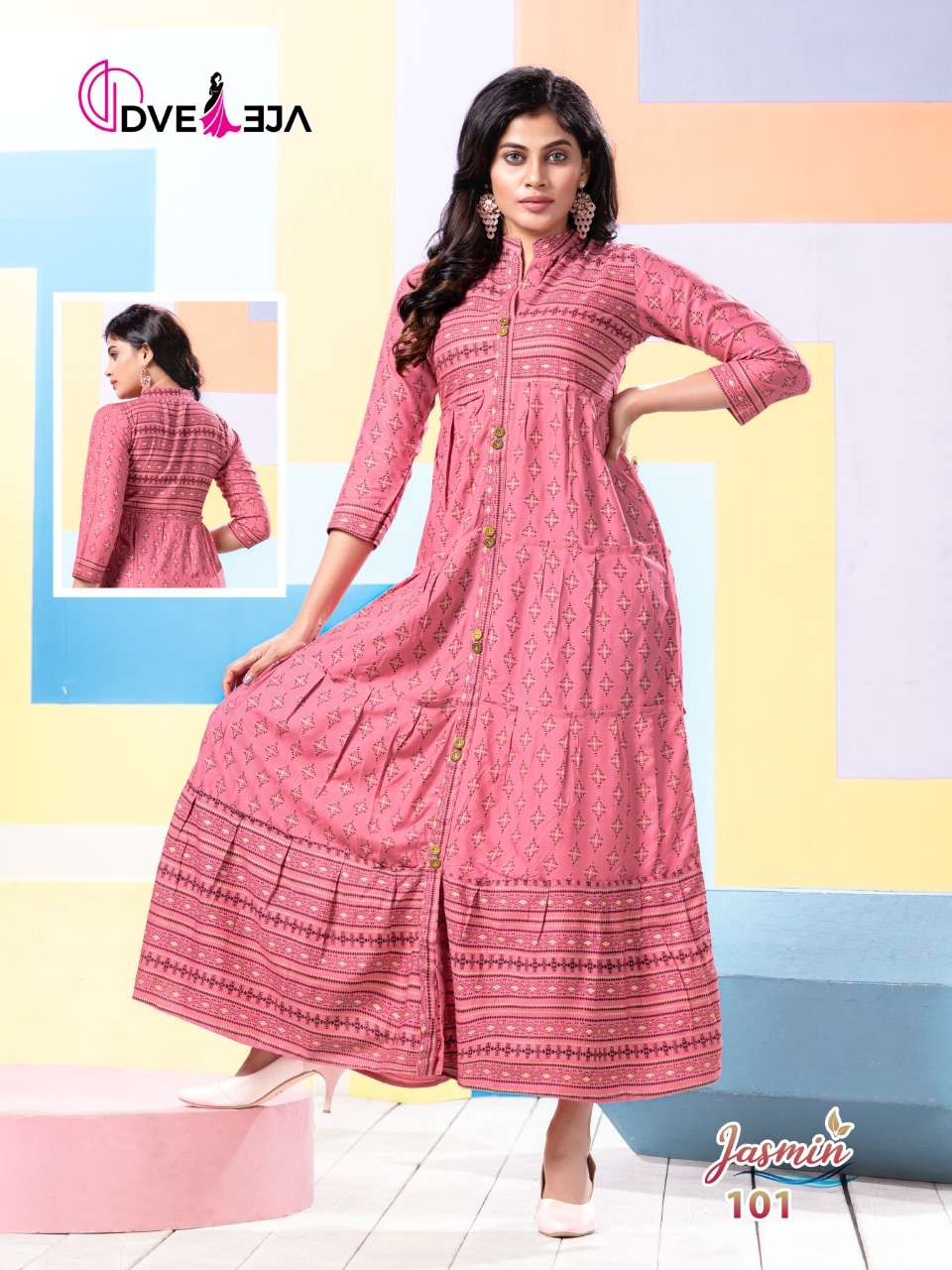 deveeja fashion jasmin fancy designer long kurti catalogue collection 2022
