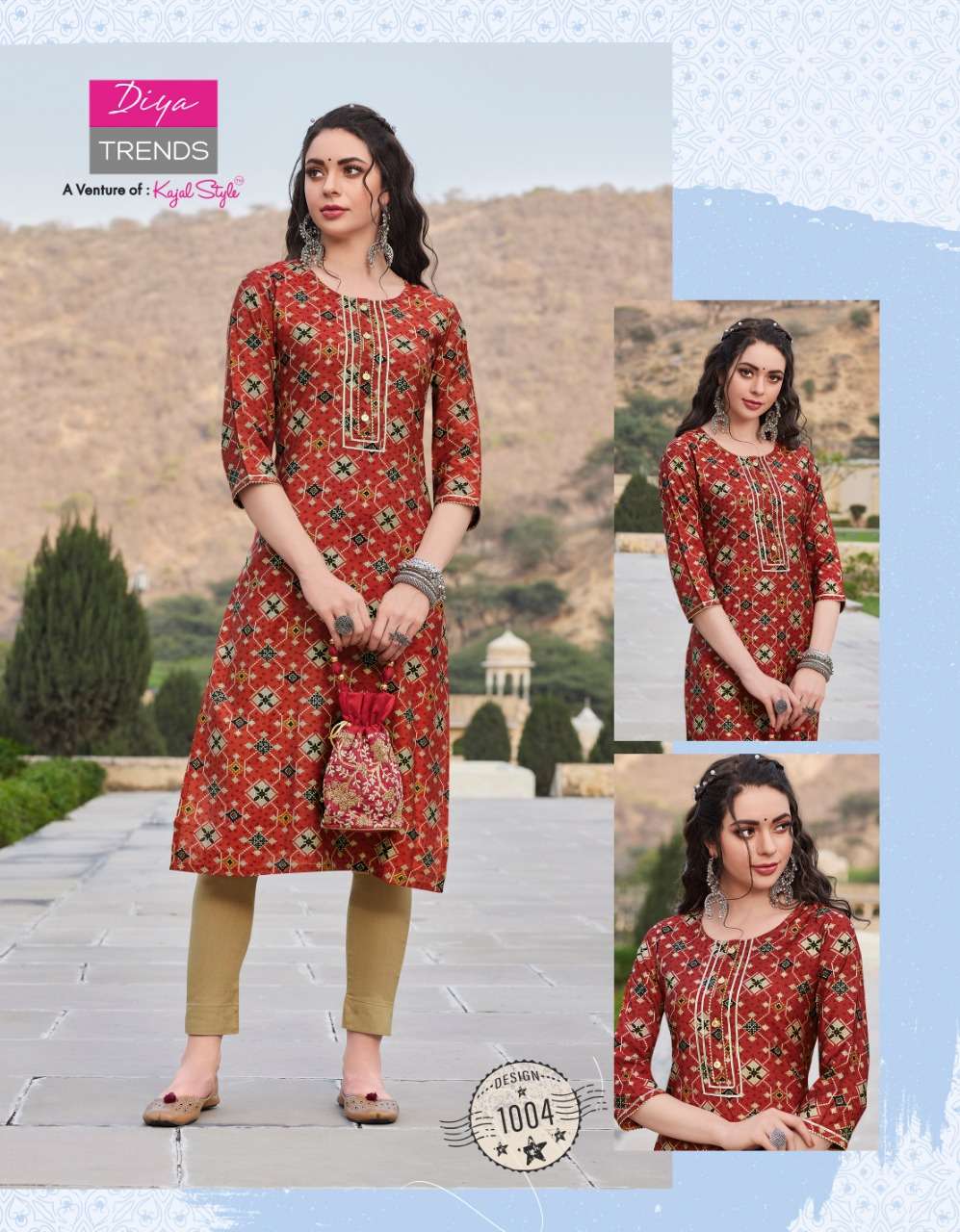 diya trends blossom vol 1 trendy designer kurti catalogue online supplier surat