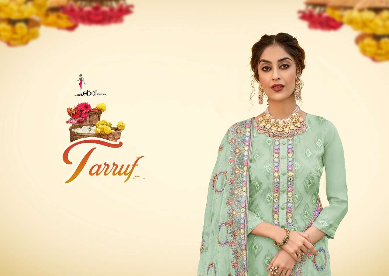 eba lifestyle tarruf 1392-1395 series party wear salwar suits online supplier surat 