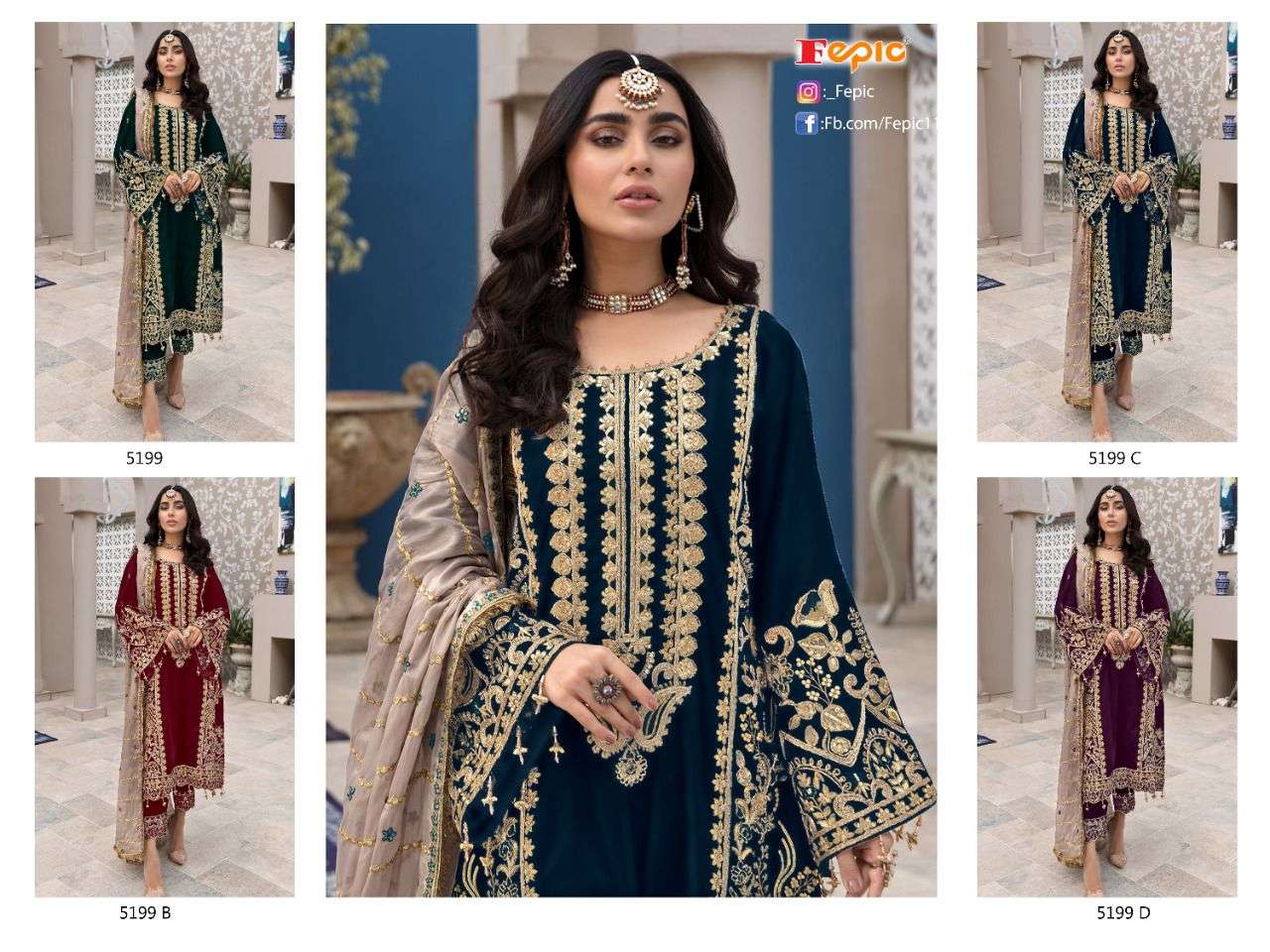  fepic 5199 series exclusive designer pakistani suits online supplier surat