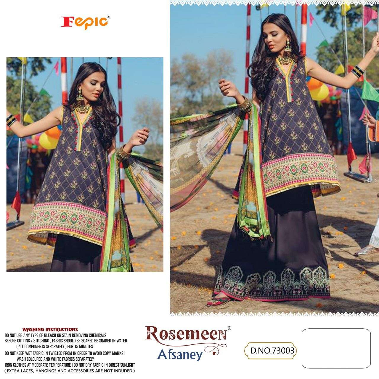 fepic rosemeen afsaney 73001-73007 series pakistani suits catalogue online supplier surat