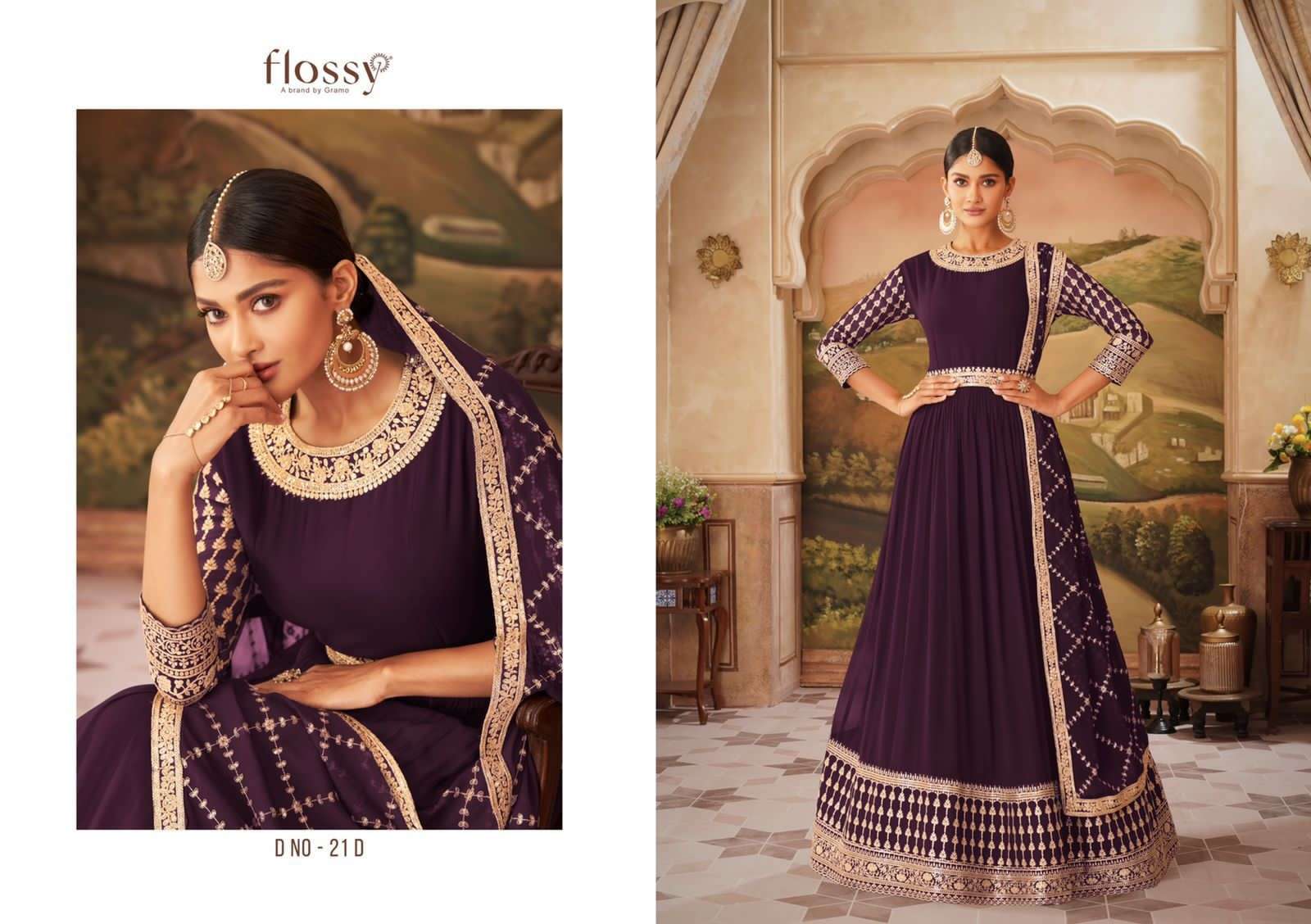 flossy rooh colour exclusive designer party wear dress new collection 