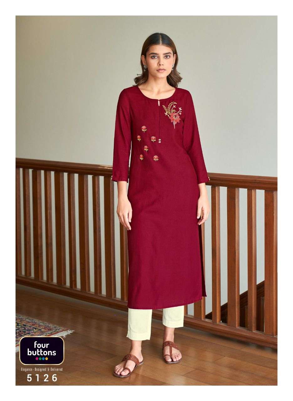four buttons colors vol 12 5121-5128 series trendy designer kurti catalogue online supplier surat