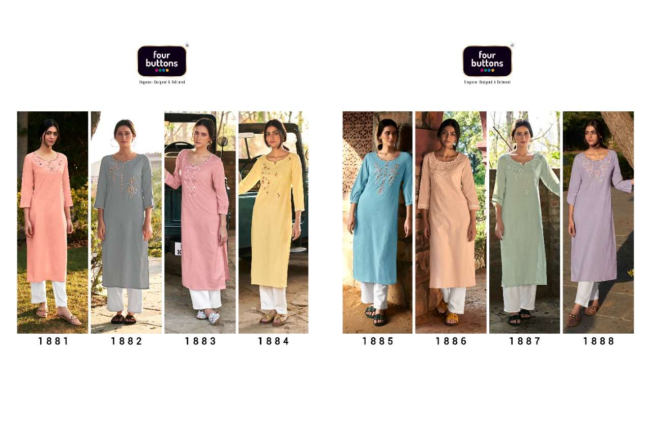four buttons colors vol 13 trendy designer kurti catalogue online collection 