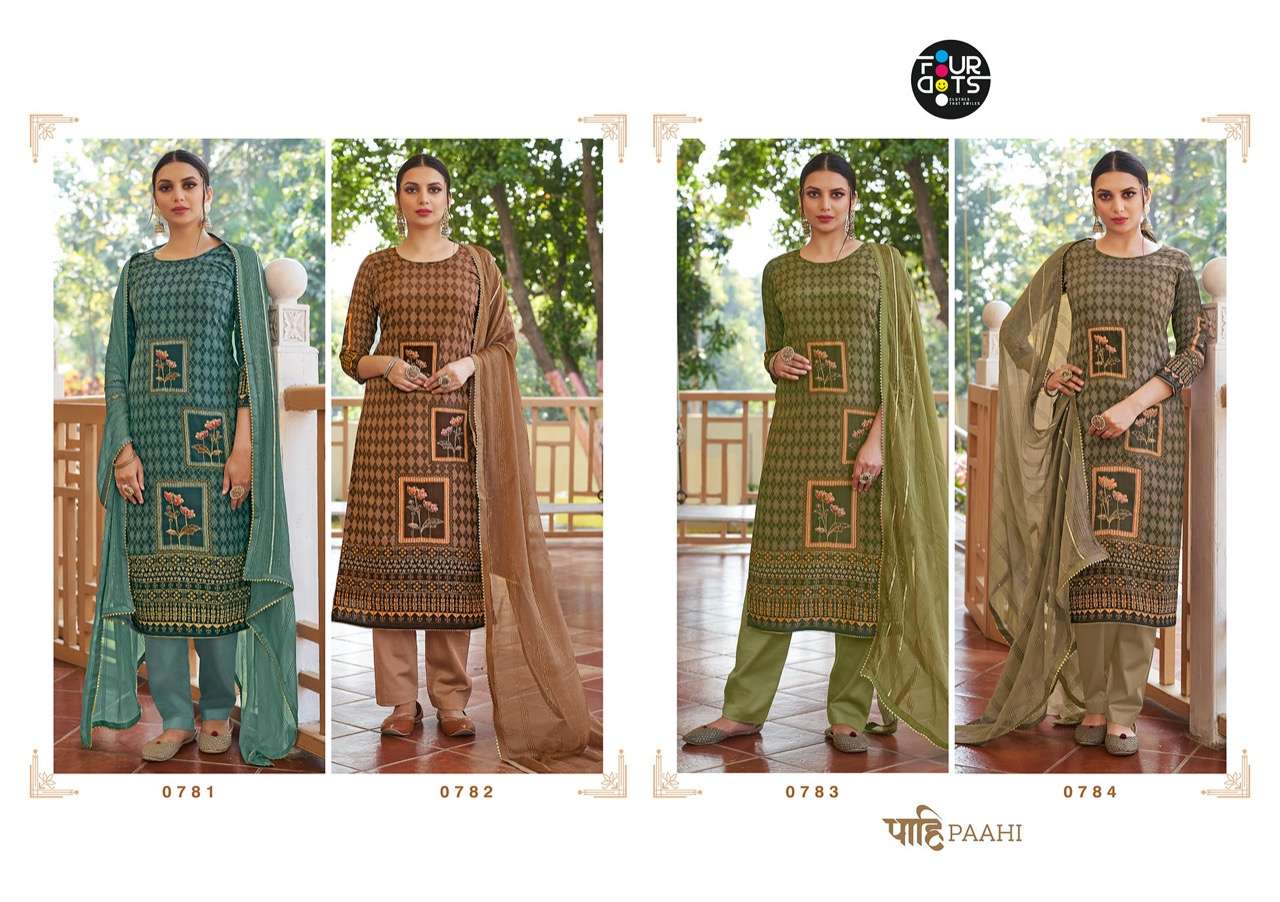 four dots paahi 781-784 series exclusive designer salwar suits manufacturer surat 