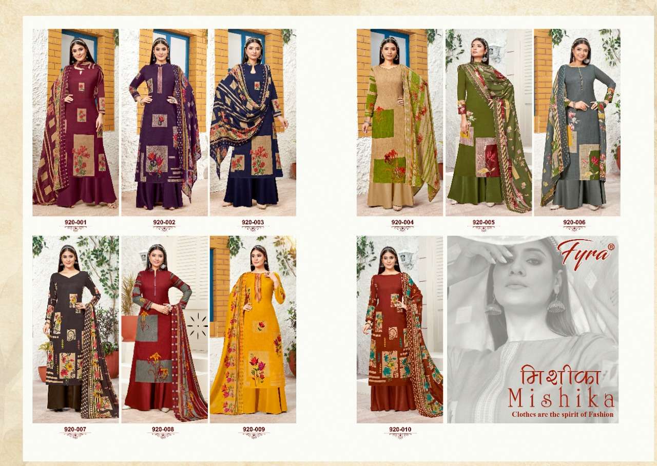fyra designing mishika soft cotton fancy suits collection surat